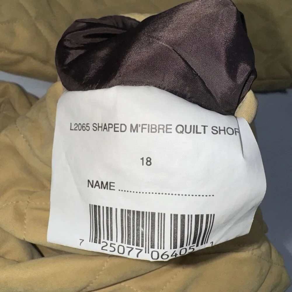 Barbour Mustard Yellow Shaped Microfibre Quilt Short Jacket Women Size XL/ 14 - Picture 11 of 12